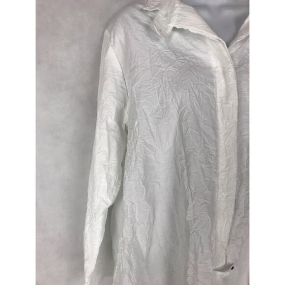 Spirithouse Crinkle Ranger Shirt Button Swing Top M White Lighweight Lagenlook - Picture 6 of 15